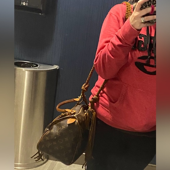 Handmade braided leather fringe vintage speedy 30 with lock no key - Picture 2 of 8